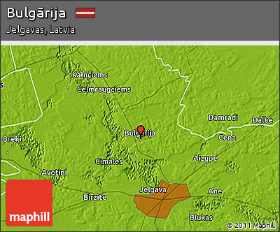 Physical 3D Map of Bulgārija