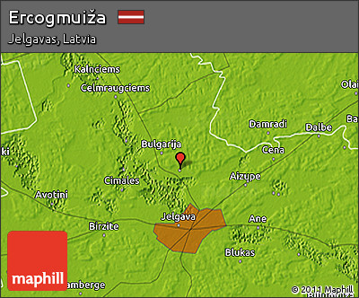 Physical 3D Map of Ercogmuiža