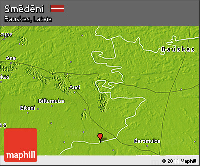 Physical 3D Map of Smēdēni