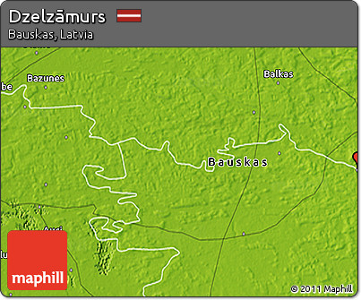 Physical 3D Map of Dzelzāmurs