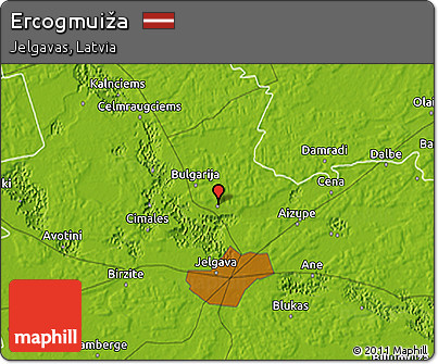 Physical 3D Map of Ercogmuiža