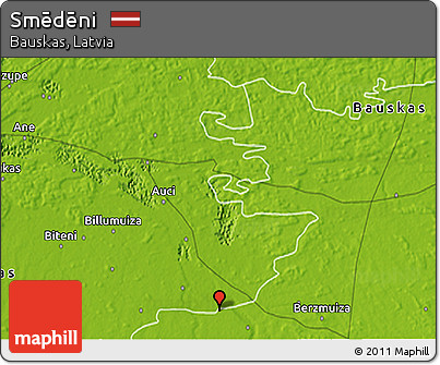Physical 3D Map of Smēdēni