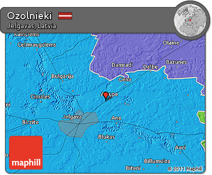 Political 3D Map of Ozolnieki