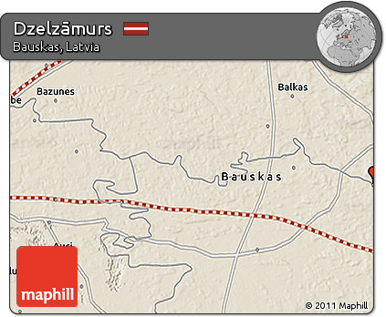 Shaded Relief 3D Map of Dzelzāmurs