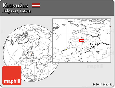 Blank Location Map of Kauvužas