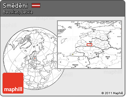Blank Location Map of Smēdēni