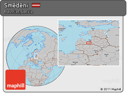 Gray Location Map of Smēdēni