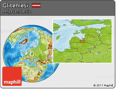 Physical Location Map of Glitenieši