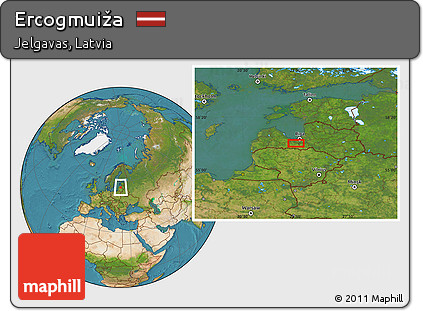 Satellite Location Map of Ercogmuiža