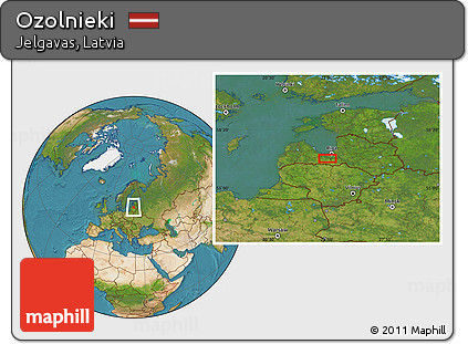 Satellite Location Map of Ozolnieki