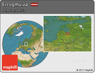 Satellite Location Map of Ercogmuiža
