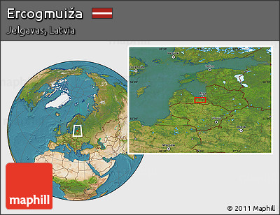 Satellite Location Map of Ercogmuiža