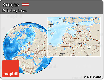 Shaded Relief Location Map of Kreijas