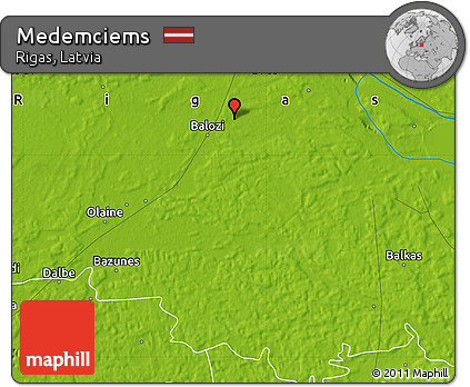 Physical Map of Medemciems