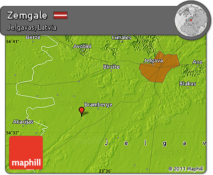 Physical Map of Zemgale