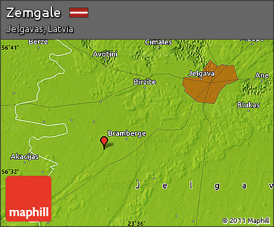Physical Map of Zemgale