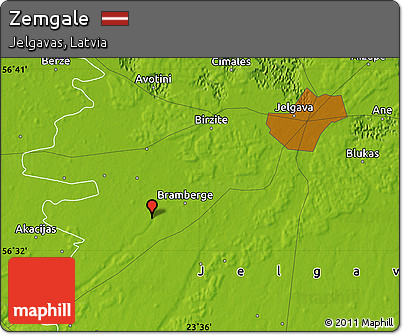 Physical Map of Zemgale