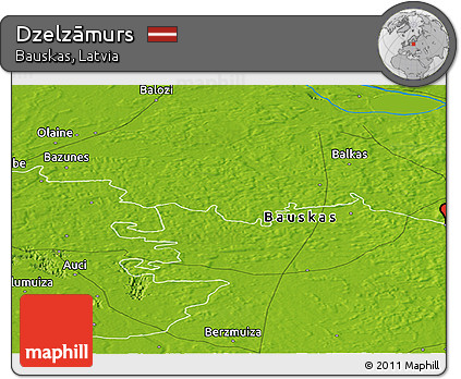 Physical Panoramic Map of Dzelzāmurs