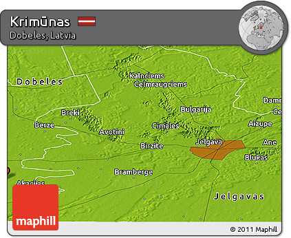 Physical Panoramic Map of Krimūnas