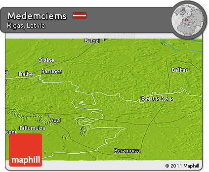 Physical Panoramic Map of Medemciems