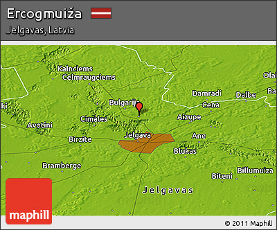 Physical Panoramic Map of Ercogmuiža