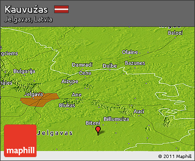 Physical Panoramic Map of Kauvužas