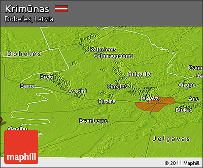 Physical Panoramic Map of Krimūnas