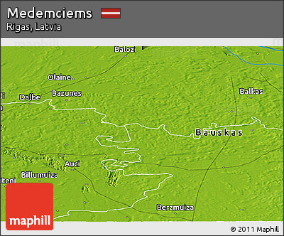 Physical Panoramic Map of Medemciems