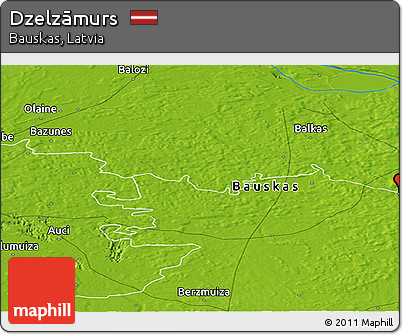 Physical Panoramic Map of Dzelzāmurs