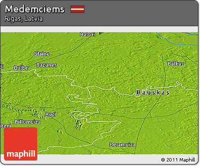 Physical Panoramic Map of Medemciems