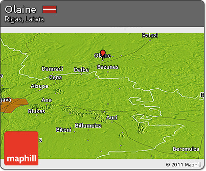 Physical Panoramic Map of Olaine