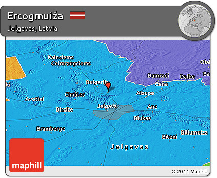 Political Panoramic Map of Ercogmuiža