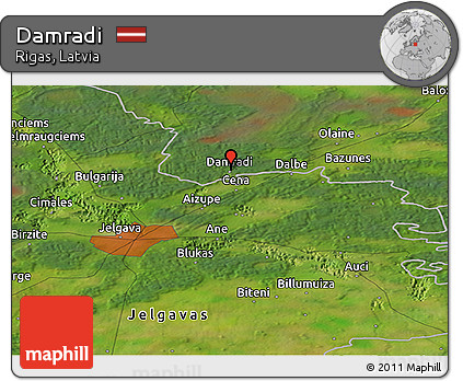 Satellite Panoramic Map of Damradi