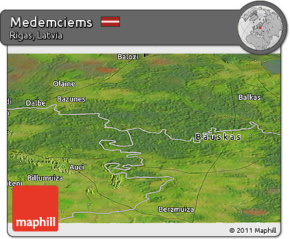 Satellite Panoramic Map of Medemciems