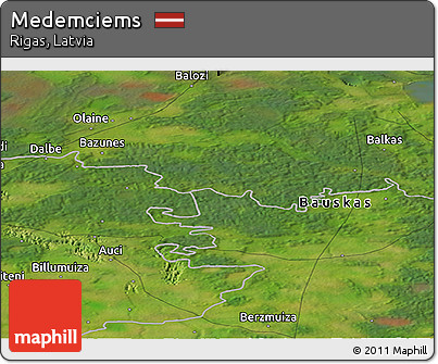 Satellite Panoramic Map of Medemciems