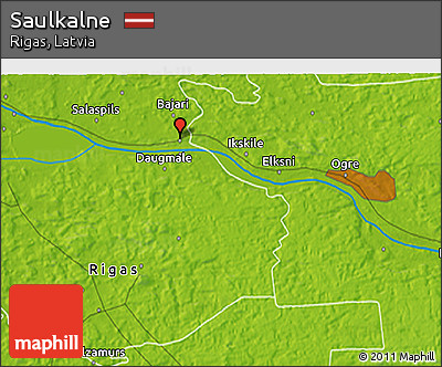 Physical 3D Map of Saulkalne