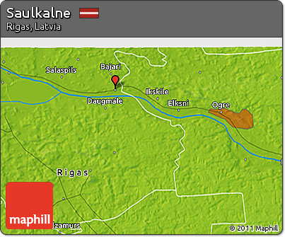 Physical 3D Map of Saulkalne