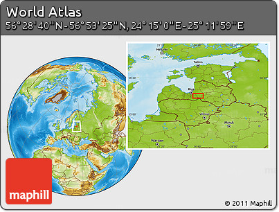 Physical Location Map of the Area around 56° 41' 3" N, 24° 43' 30" E