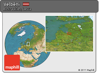 Satellite Location Map of Velbēni