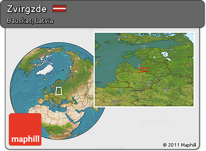 Satellite Location Map of Zvirgzde