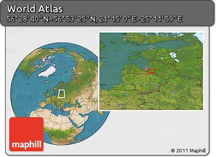 Satellite Location Map of the Area around 56° 41' 3" N, 24° 43' 30" E