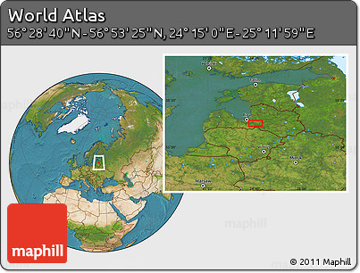 Satellite Location Map of the Area around 56° 41' 3" N, 24° 43' 30" E