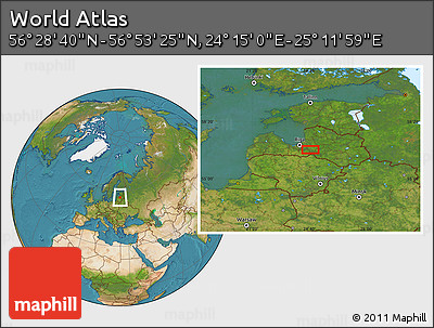 Satellite Location Map of the Area around 56° 41' 3" N, 24° 43' 30" E