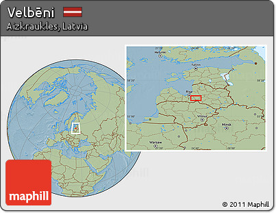 Savanna Style Location Map of Velbēni, hill shading