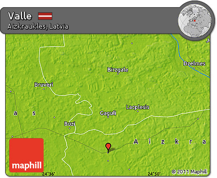 Physical Map of Valle
