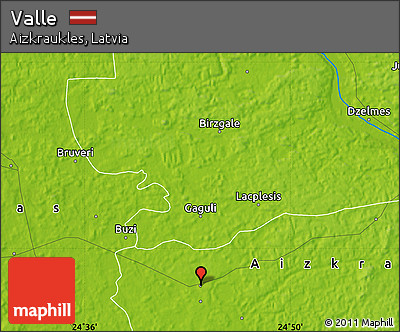 Physical Map of Valle