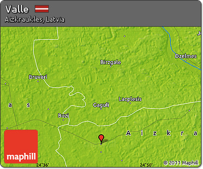 Physical Map of Valle