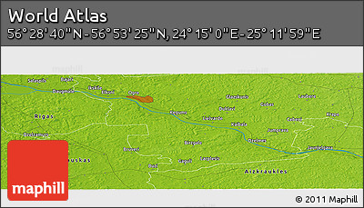 Physical Panoramic Map of the Area around 56° 41' 3" N, 24° 43' 30" E