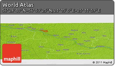 Physical Panoramic Map of the Area around 56° 41' 3" N, 24° 43' 30" E
