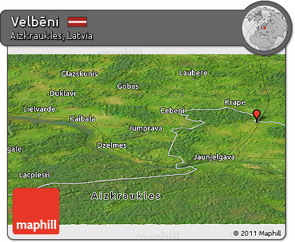 Satellite Panoramic Map of Velbēni